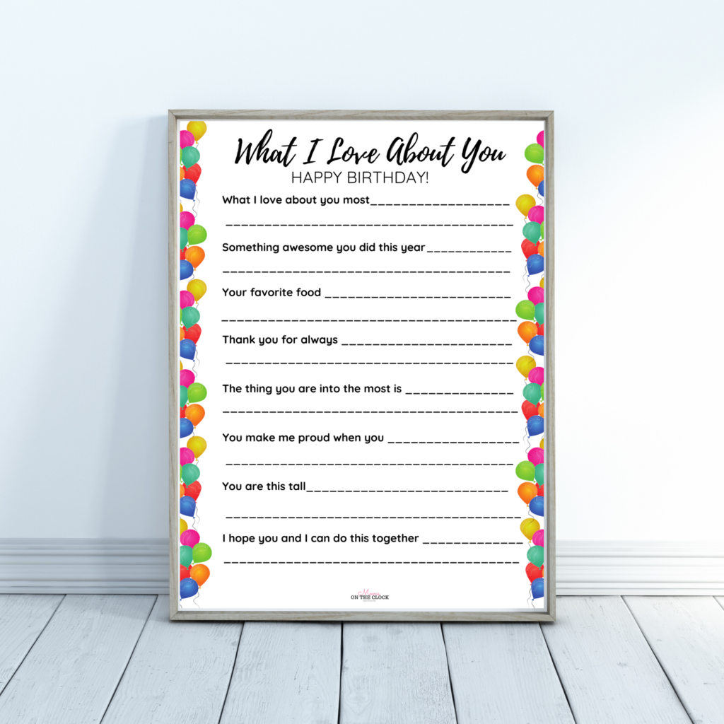 Happy Birthday Banner Printable -"Why I Love You"