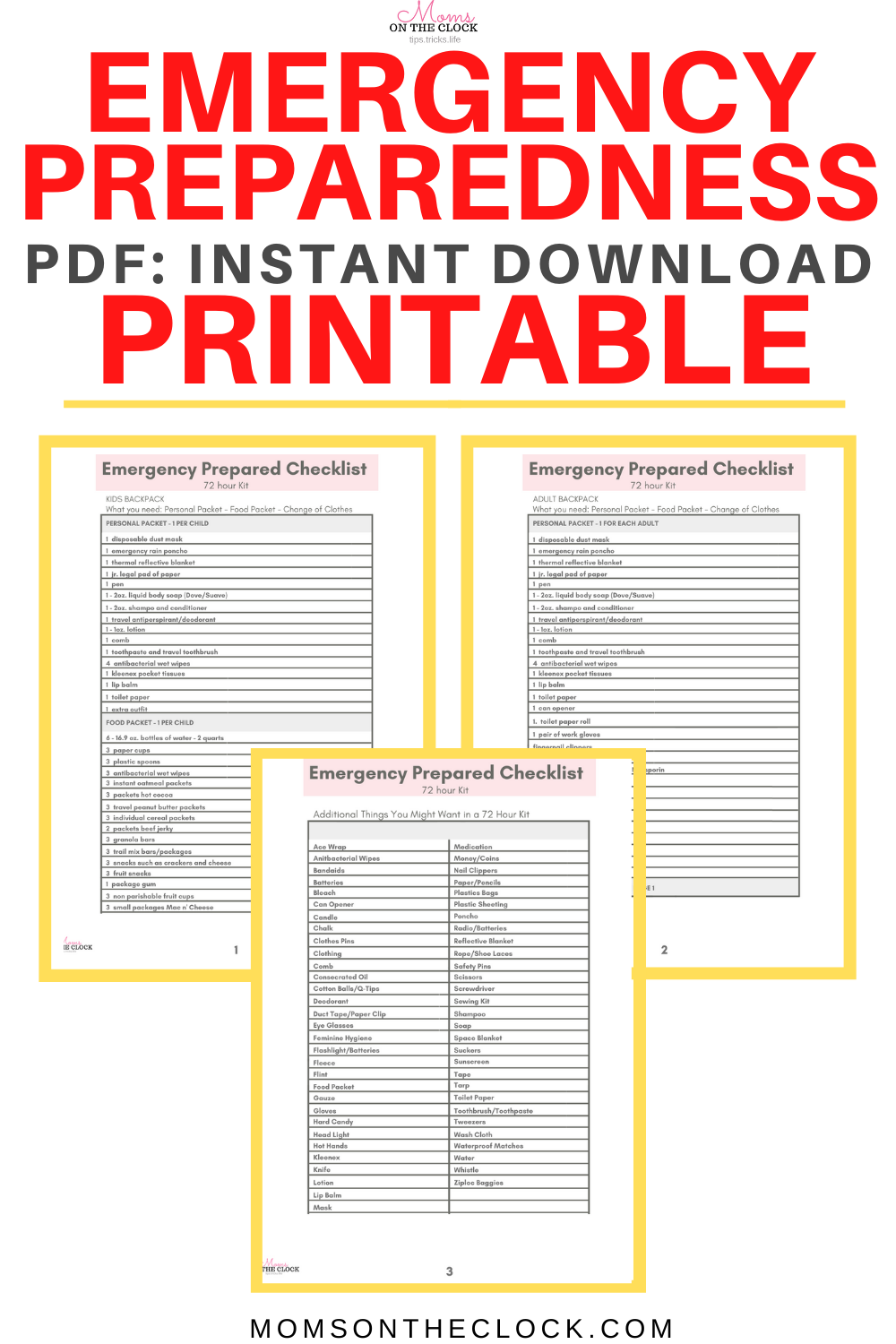 Printable Emergency Checklist