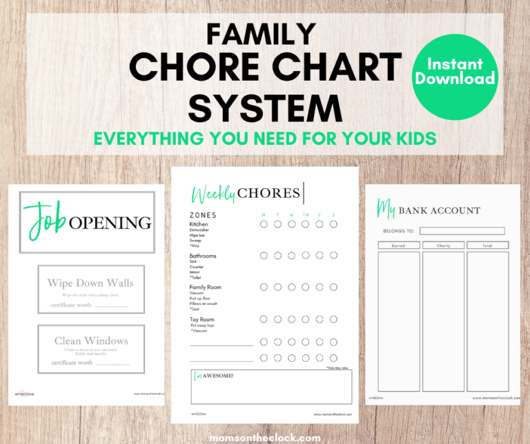 How To Set Up a Family Chore Chart System - Moms On The Clock