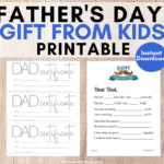 Father's Day gift certificate coupons letter questionnaire for dads and grandpas
