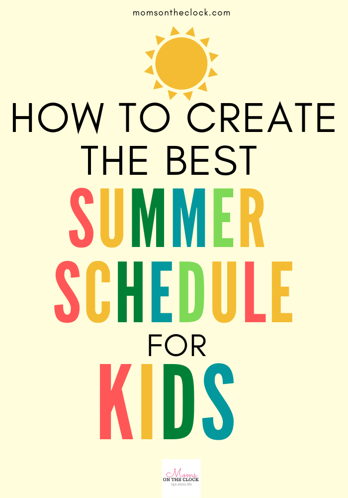 Summer Schedule for Kids Bucket  List